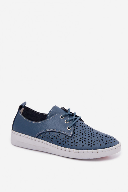 Chaussures bleu marine pour femmes avec éléments ajourés Softie