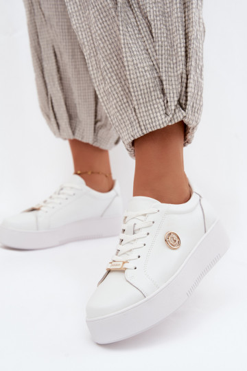 Baskets blanches pour femmes avec plateforme Dainty
