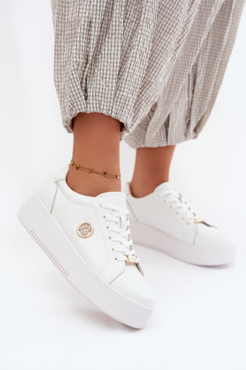 Baskets blanches pour femmes avec plateforme Dainty 2