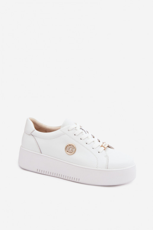 Baskets blanches pour femmes avec plateforme Dainty