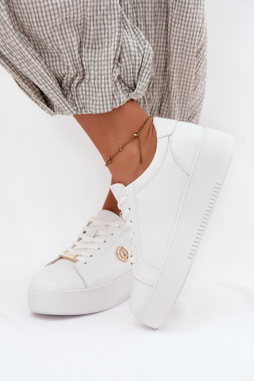 Baskets blanches pour femmes avec plateforme Dainty