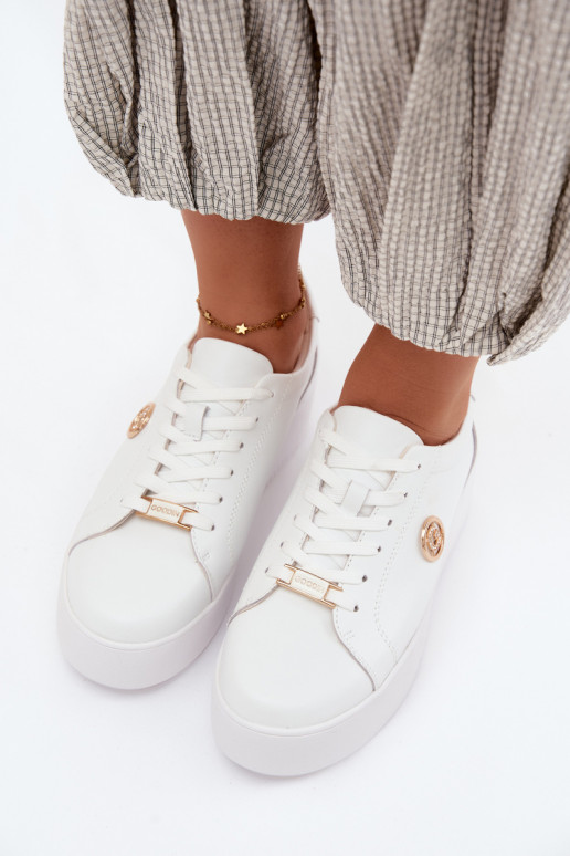 Baskets blanches pour femmes avec plateforme Dainty