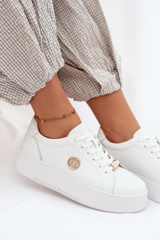 Baskets blanches pour femmes avec plateforme Dainty