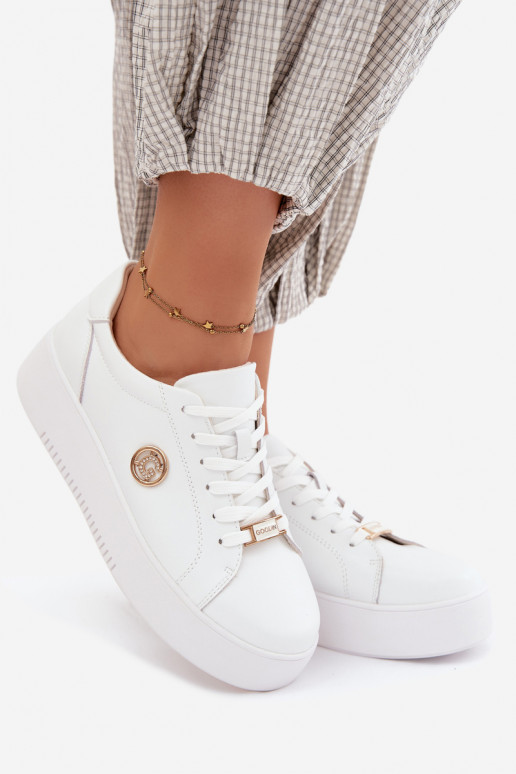 Baskets blanches pour femmes avec plateforme Dainty