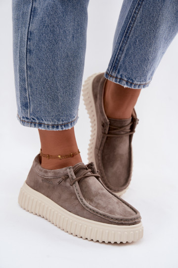 Chaussures couleur argile pour femmes en daim synthétique avec plateforme Jamila