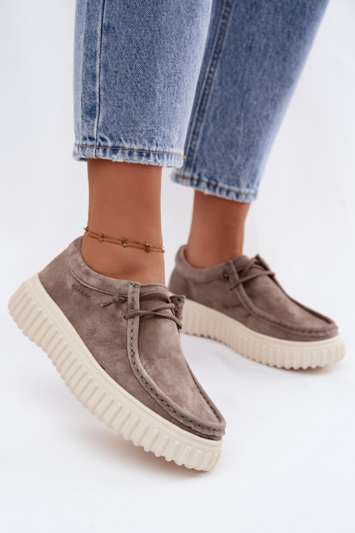 Chaussures couleur argile pour femmes en daim synthétique avec plateforme Jamila