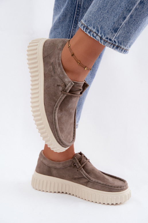 Chaussures couleur argile pour femmes en daim synthétique avec plateforme Jamila