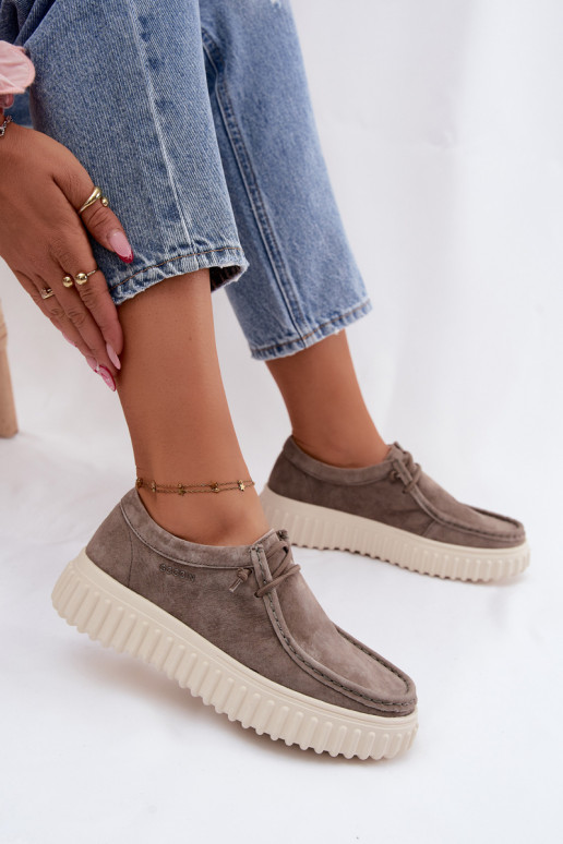 Chaussures couleur argile pour femmes en daim synthétique avec plateforme Jamila