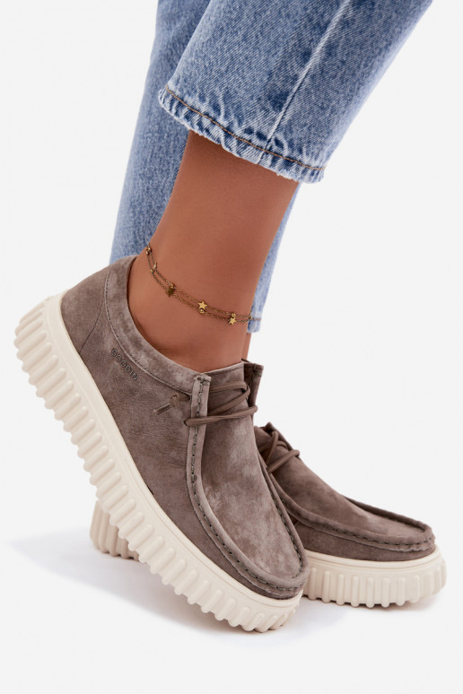 Chaussures couleur argile pour femmes en daim synthétique avec plateforme Jamila