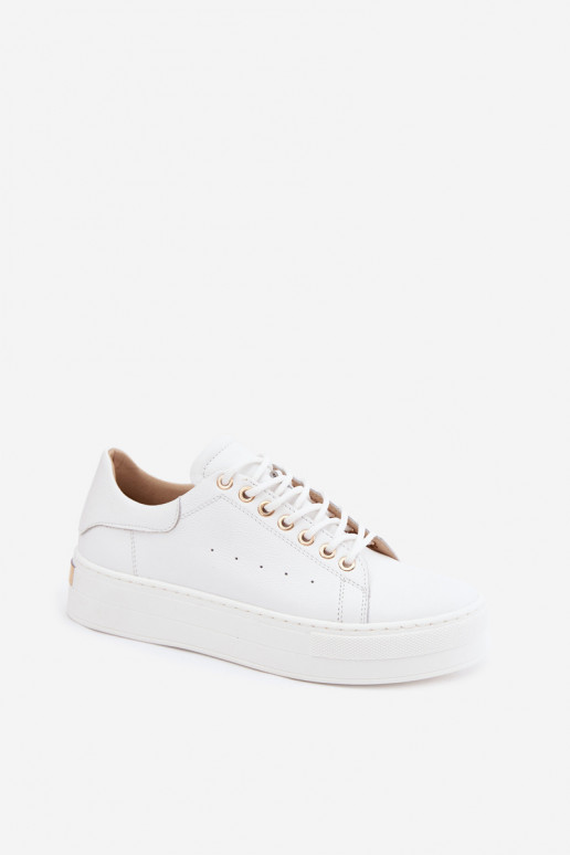 Baskets blanches pour femmes avec plateforme Zazoo N408S7