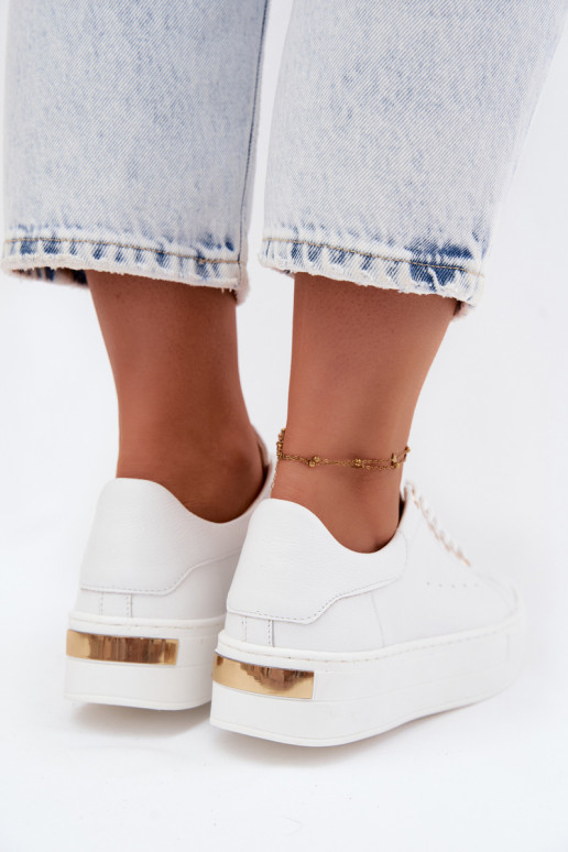 Baskets blanches pour femmes avec plateforme Zazoo N408S7