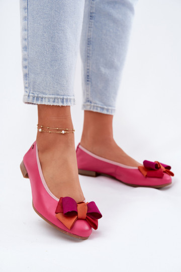 Ballerines roses avec nœuds Tai turiciejka P6801-15 2