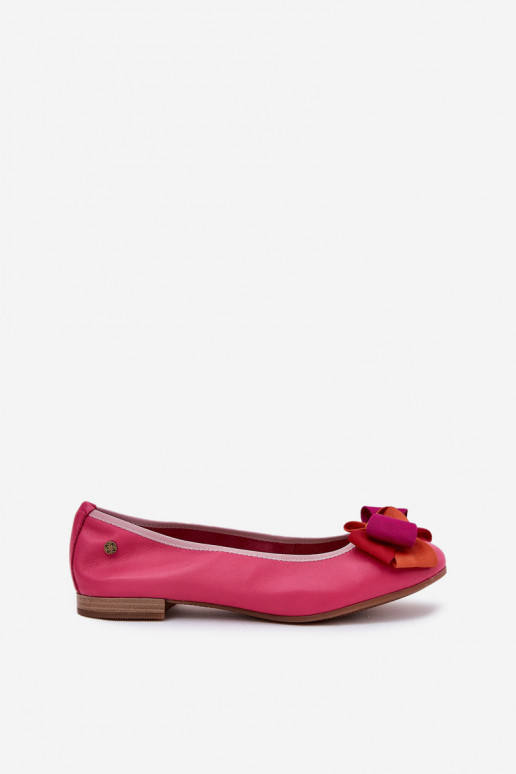 Ballerines roses avec nœuds Tai turiciejka P6801-15