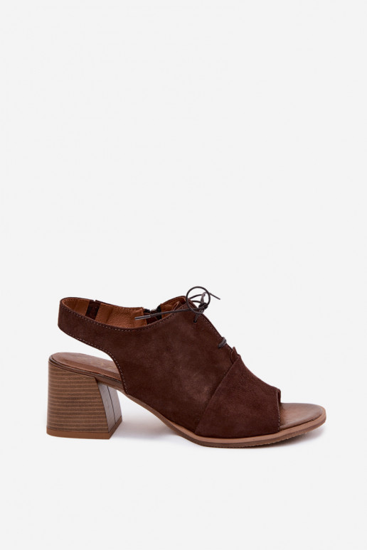 Escarpins en cuir élégants avec des détails stylés Zazoo 40523 couleur chocolat