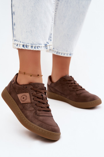 Baskets brillantes pour femmes Big Star UU274017 en couleur marron 2