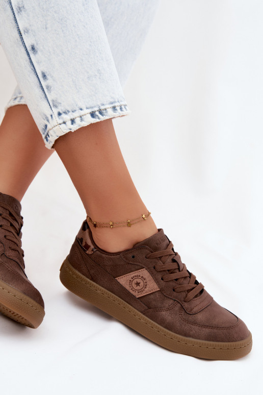 Baskets brillantes pour femmes Big Star UU274017 en couleur marron