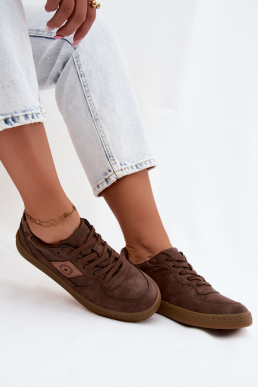 Baskets brillantes pour femmes Big Star UU274017 en couleur marron