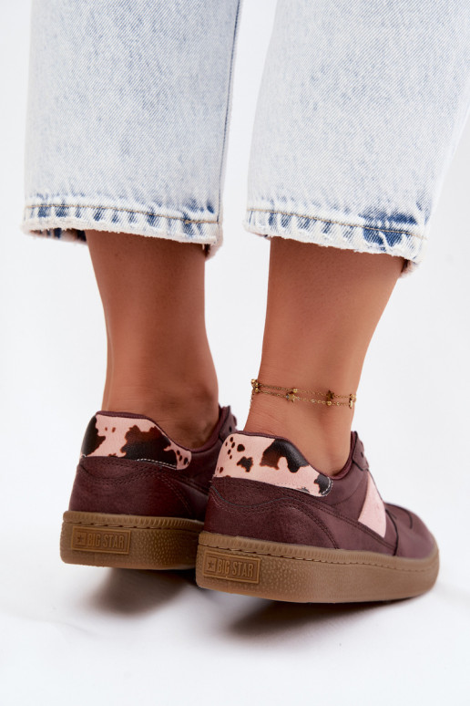 Baskets brillantes pour femmes Big Star UU274016 en couleur bordeaux