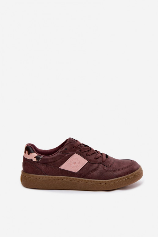Baskets brillantes pour femmes Big Star UU274016 en couleur bordeaux