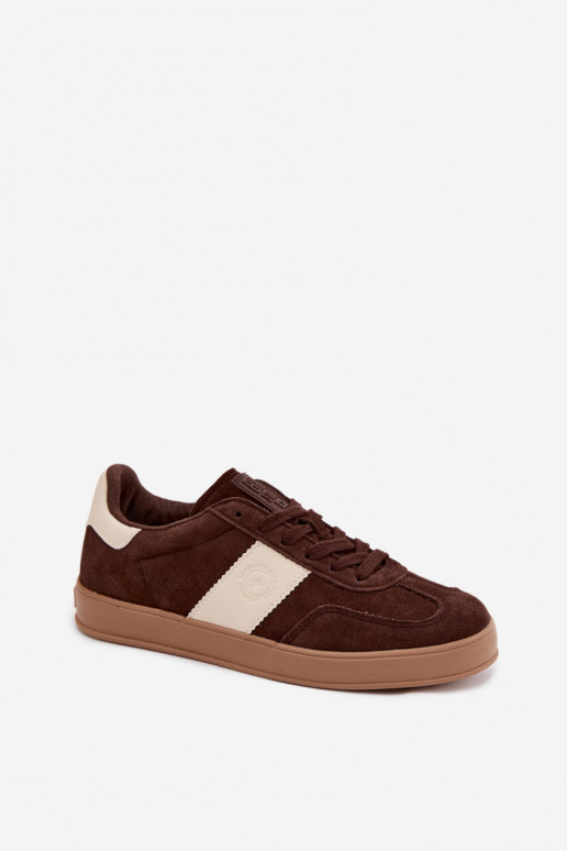 Baskets pour femmes en daim synthétique Big Star UU274008 en couleur chocolat