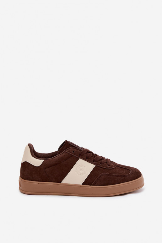 Baskets pour femmes en daim synthétique Big Star UU274008 en couleur chocolat