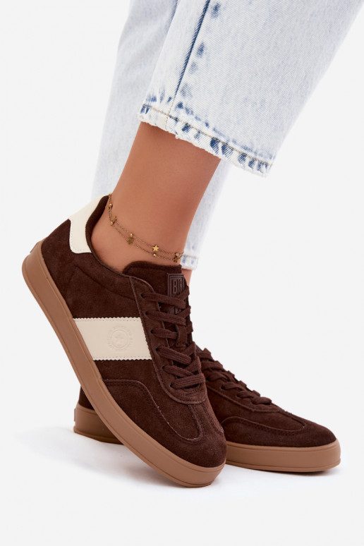Baskets pour femmes en daim synthétique Big Star UU274008 en couleur chocolat