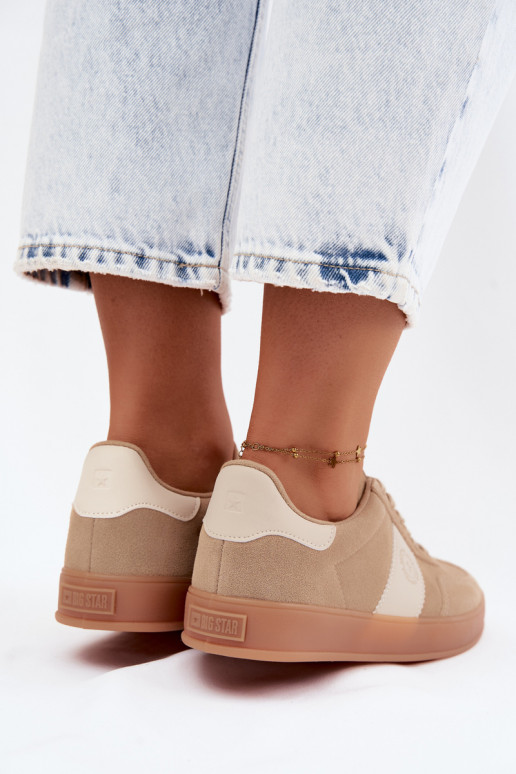 Baskets pour femmes en daim synthétique Big Star UU274009 en couleur sable