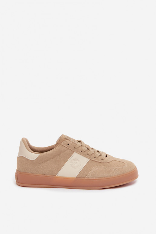 Baskets pour femmes en daim synthétique Big Star UU274009 en couleur sable