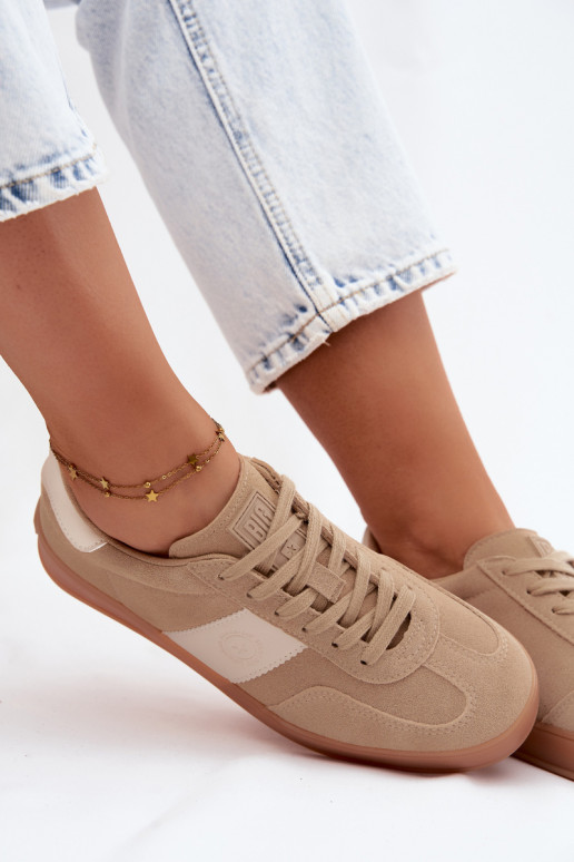 Baskets pour femmes en daim synthétique Big Star UU274009 en couleur sable