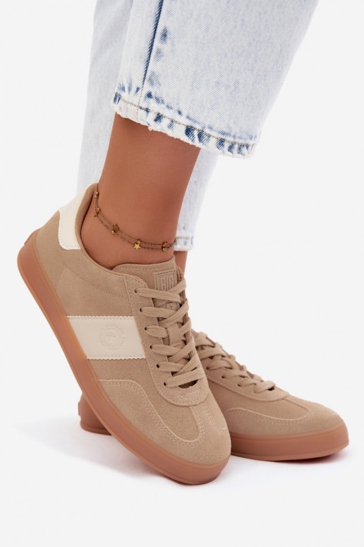Baskets pour femmes en daim synthétique Big Star UU274009 en couleur sable