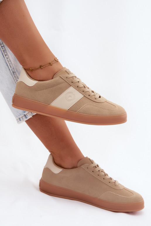 Baskets pour femmes en daim synthétique Big Star UU274009 en couleur sable