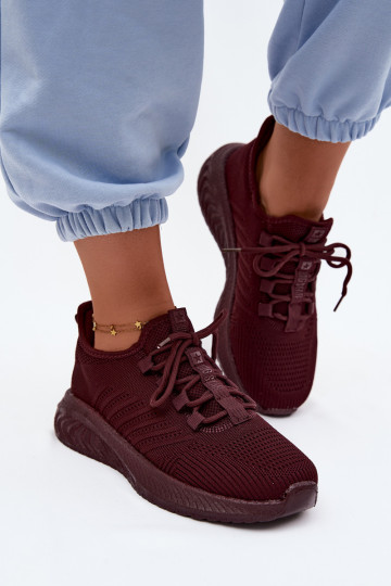 Chaussures de sport à enfiler pour femmes Big Star UU274053 en couleur bordeaux
