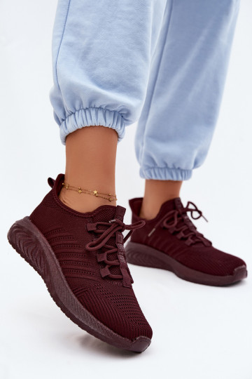 Chaussures de sport à enfiler pour femmes Big Star UU274053 en couleur bordeaux 2