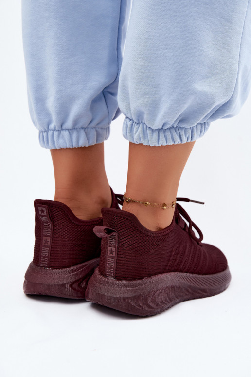 Chaussures de sport à enfiler pour femmes Big Star UU274053 en couleur bordeaux