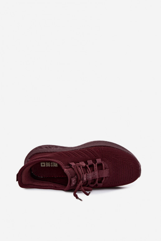 Chaussures de sport à enfiler pour femmes Big Star UU274053 en couleur bordeaux