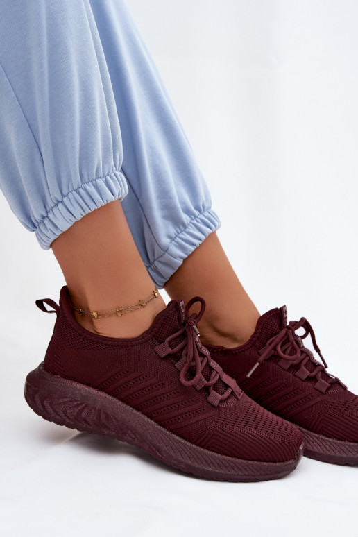 Chaussures de sport à enfiler pour femmes Big Star UU274053 en couleur bordeaux