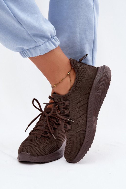 Chaussures de sport à enfiler pour femmes Big Star UU274055 en couleur chocolat