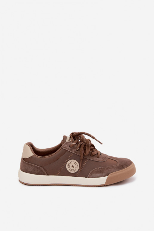 Baskets en daim pour femmes avec lacets doubles Big Star UU274002 en couleur marron