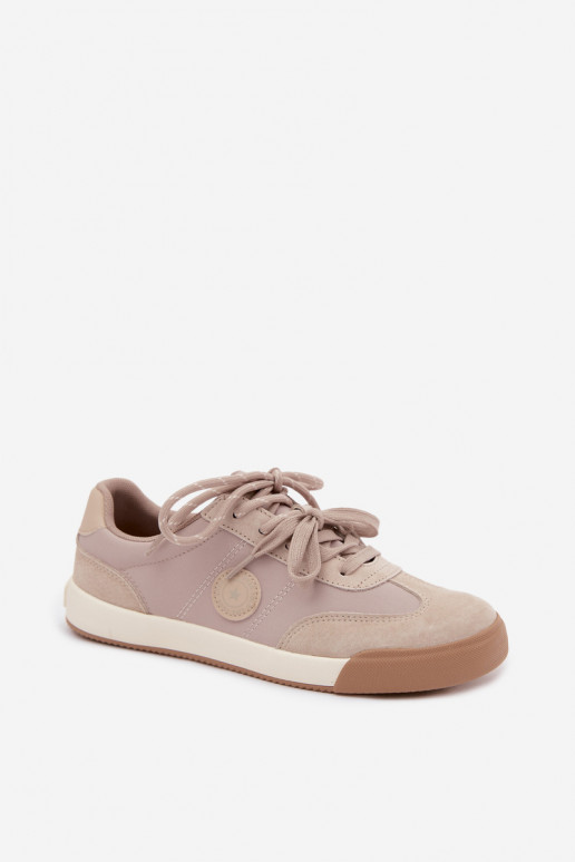 Baskets en daim pour femmes avec lacets doubles Big Star UU274001 en couleur sable
