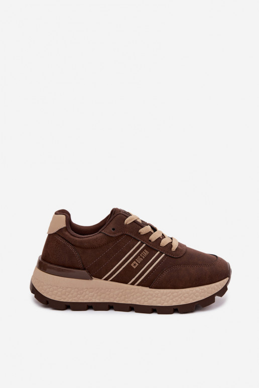 Baskets pour femmes avec plateforme Big Star UU274040 en couleur chocolat
