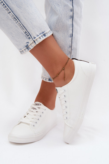 Baskets femmes blanches en simili cuir Big Star TT274960