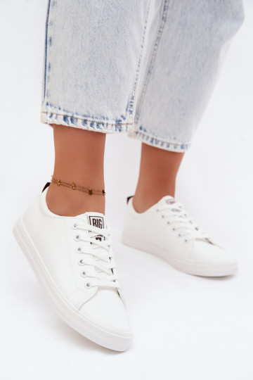 Baskets femmes blanches en simili cuir Big Star TT274960 2