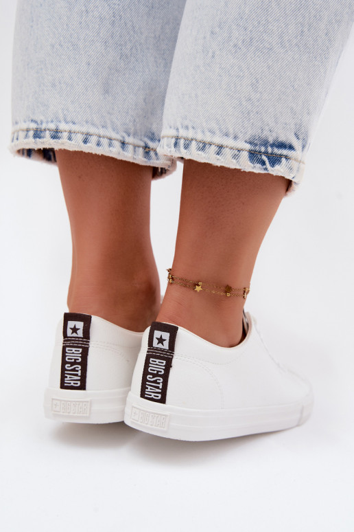Baskets femmes blanches en simili cuir Big Star TT274960