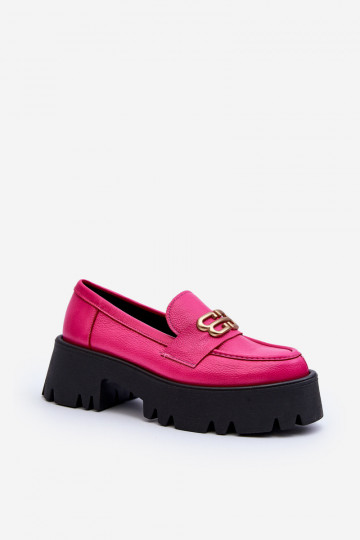 Mocassins pour femmes Zazoo 20164 en cuir naturel, rose