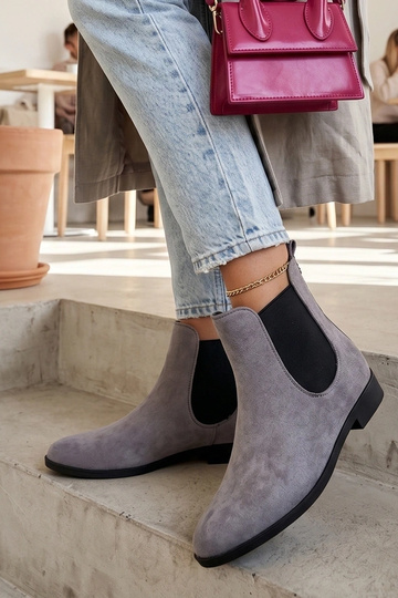 Bottines grises avec tige élastique Cinzia