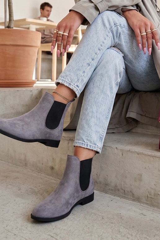 Bottines grises avec tige élastique Cinzia