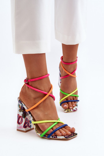 Sandales à talons multicolores Josette