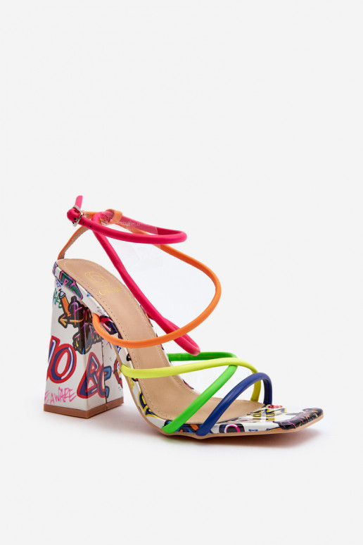 Sandales à talons multicolores Josette