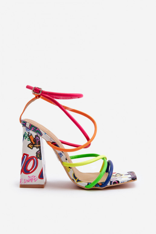 Sandales à talons multicolores Josette