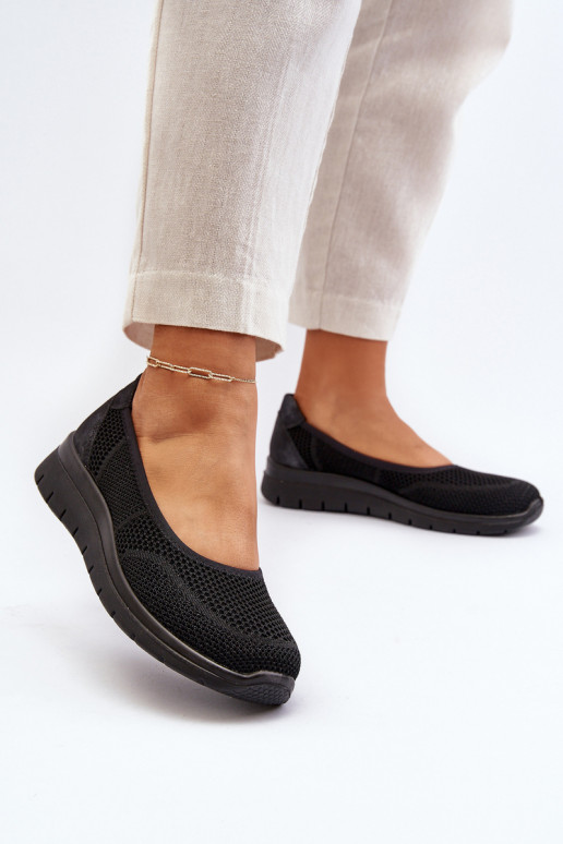Ballerines noires avec plateforme Aviaba
